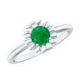 thumbnail image 1 of Rosec Jewels Natural Emerald Flower Promise Ring for Women - AAA Grade May Birthstone Ring - Ready to Gift for Valentines Day, 18K White Gold, US 13.00, 1 of 9