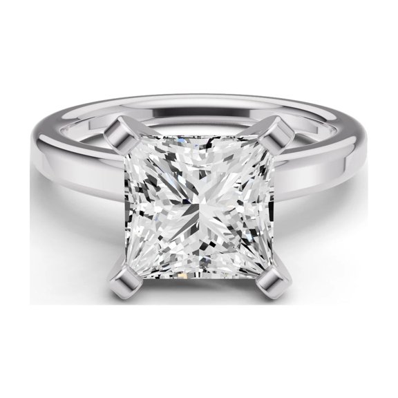 Solitaire Engagement Ring, Proposal Ring For Special One, Wedding Ring, 14K White Gold Plated, 1.1 Ct Princess Cut Simulated Diamond, Anniversary Gift