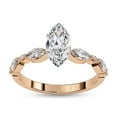 thumbnail image 1 of Solitaire Engagement Ring for Women | Center 10x5mm Marquise Cut Lab Cerated Moissanite Promise Ring in 14K Rose Gold Over Sterling Silver , Ring Size 6, 1 of 6