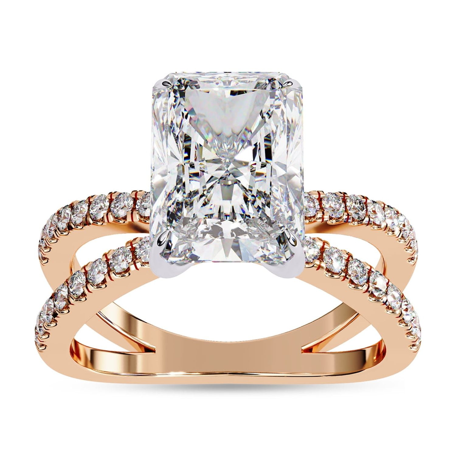 Solitaire Engagement Ring for Women | Center 8.5x6.5mm Radiant Cut Lab ...