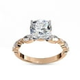 thumbnail image 1 of Solitaire Engagement Ring for Women | Center 8mm Cushion Cut Lab Created Moissanite Promise Ring in 14K Rose Gold Over Sterling Silver Jewelry Gift for Her, Ring Size 4, 1 of 6