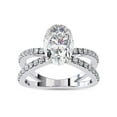 thumbnail image 1 of Solitaire Engagement Ring for Women | Center 9x6mm Oval Cut Lab Created Moissanite Criss Cross Solitaire Promise Rings in 14K Solid White Gold Jewelry Gift for Her, Ring Size 6.5, 1 of 2