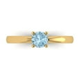 thumbnail image 1 of Solitaire Engagement Ring for Women - 0.5ct Natural Swiss Blue Topaz in 18K Yellow Gold Promise Ring, 1 of 6