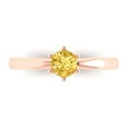 thumbnail image 1 of Solitaire Engagement Ring for Women - 0.5ct Natural Citrine in 18K Rose Gold Promise Ring, 1 of 5