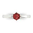 thumbnail image 1 of Solitaire Engagement Ring for Women - 0.5ct Natural Garnet in 14K White Gold Promise Ring, 1 of 6