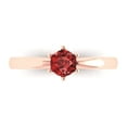 thumbnail image 1 of Solitaire Engagement Ring for Women - 0.5ct Natural Garnet in 18K Rose Gold Promise Ring, 1 of 6