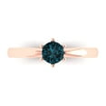 thumbnail image 1 of Solitaire Engagement Ring for Women - 0.5ct Natural London Blue Topaz in 14K Rose Gold Promise Ring, 1 of 6