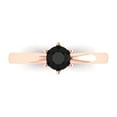 thumbnail image 1 of Solitaire Engagement Ring for Women - 0.5ct Natural Onyx in 14K Rose Gold Promise Ring, 1 of 6