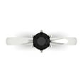 thumbnail image 1 of Solitaire Engagement Ring for Women - 0.5ct Natural Onyx in 14K White Gold Promise Ring, 1 of 6