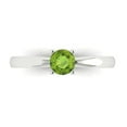 thumbnail image 1 of Solitaire Engagement Ring for Women - 0.5ct Natural Peridot in 14K White Gold Promise Ring, 1 of 6
