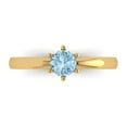 thumbnail image 1 of Solitaire Engagement Ring for Women - 0.5ct Natural Sky Blue Topaz in 14K Yellow Gold Promise Ring, 1 of 6