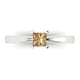 thumbnail image 1 of Solitaire Engagement Ring for Women - 0.5ct Simulated Champagne Diamond in 14K White Gold Promise Ring, 1 of 6