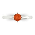 thumbnail image 1 of Solitaire Engagement Ring for Women - 0.5ct Simulated Red Diamond in 14K White Gold Promise Ring, 1 of 6