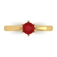 thumbnail image 1 of Solitaire Engagement Ring for Women - 0.5ct Simulated Ruby in 18K Yellow Gold Promise Ring, 1 of 6