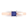 thumbnail image 1 of Solitaire Engagement Ring for Women - 0.5ct Simulated Tanzanite in 14K Rose Gold Promise Ring, 1 of 8