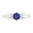 thumbnail image 1 of Solitaire Engagement Ring for Women - 0.5ct Simulated Tanzanite in 14K White Gold Promise Ring, 1 of 6
