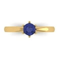 thumbnail image 1 of Solitaire Engagement Ring for Women - 0.5ct Simulated Tanzanite in 14K Yellow Gold Promise Ring, 1 of 8