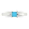 thumbnail image 1 of Solitaire Engagement Ring for Women - 0.5ct Simulated Turquoise in 18K White Gold Promise Ring, 1 of 6