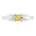 thumbnail image 1 of Solitaire Engagement Ring for Women - 0.5ct Simulated Yellow Diamond in 14K White Gold Promise Ring, 1 of 8