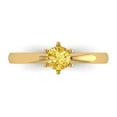thumbnail image 1 of Solitaire Engagement Ring for Women - 0.5ct Simulated Yellow Diamond in 14K Yellow Gold Promise Ring, 1 of 6