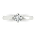 thumbnail image 1 of Solitaire Engagement Ring for Women - 0.5ct White Sapphire in 14K White Gold Promise Ring, 1 of 6
