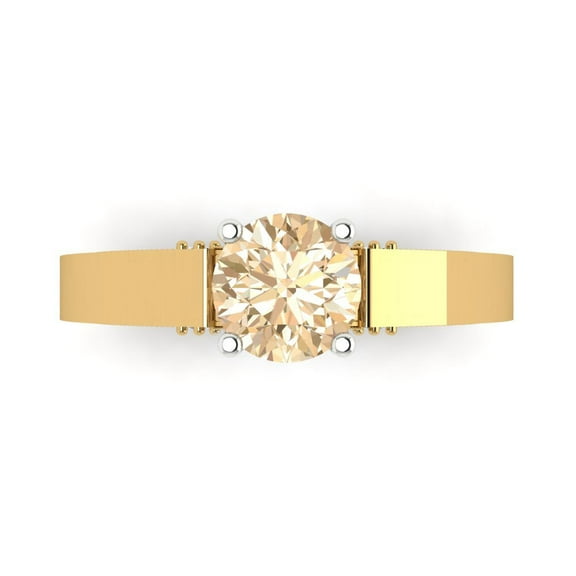 Solitaire Engagement Ring for Women - 1.06ct Natural Morganite in 18K Yellow/White Gold Promise Ring