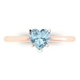 thumbnail image 1 of Solitaire Engagement Ring for Women - 1.25ct Natural Sky Blue Topaz in 14K Rose Gold Promise Ring, 1 of 6