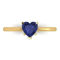 Solitaire Engagement Ring for Women - 1.25ct Simulated Tanzanite in 18K Yellow Gold Promise Ring