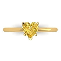 Solitaire Engagement Ring for Women - 1.25ct Simulated Yellow Diamond in 18K Yellow Gold Promise Ring