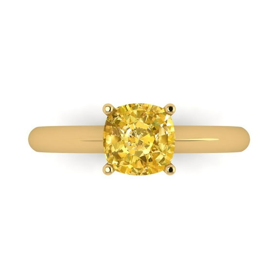 Solitaire Engagement Ring for Women - 1.5ct Natural Citrine in 14K Yellow Gold Promise Ring
