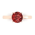 thumbnail image 1 of Solitaire Engagement Ring for Women - 1.5ct Natural Garnet in 14K Rose Gold Promise Ring, 1 of 6