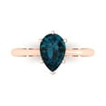 thumbnail image 1 of Solitaire Engagement Ring for Women - 1.5ct Natural London Blue Topaz in 14K Rose Gold Promise Ring, 1 of 7