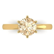 Solitaire Engagement Ring for Women - 1.5ct Natural Morganite in 18K Yellow Gold Promise Ring