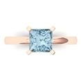 thumbnail image 1 of Solitaire Engagement Ring for Women - 1.5ct Natural Sky Blue Topaz in 14K Rose Gold Promise Ring, 1 of 6