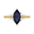 thumbnail image 1 of Solitaire Engagement Ring for Women - 1.5ct Simulated Blue Sapphire in 18K Yellow Gold Promise Ring, 1 of 6