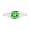thumbnail image 1 of Solitaire Engagement Ring for Women - 1.5ct Simulated Green Diamond in 18K White Gold Promise Ring, 1 of 6