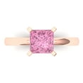 thumbnail image 1 of Solitaire Engagement Ring for Women - 1.5ct Simulated Pink Diamond in 14K Rose Gold Promise Ring, 1 of 8