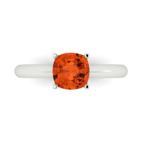 Solitaire Engagement Ring for Women - 1.5ct Simulated Red Diamond in 14K White Gold Promise Ring