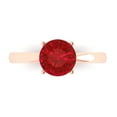 thumbnail image 1 of Solitaire Engagement Ring for Women - 1.5ct Simulated Ruby in 14K Rose Gold Promise Ring, 1 of 8