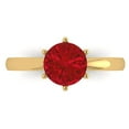 thumbnail image 1 of Solitaire Engagement Ring for Women - 1.5ct Simulated Ruby in 14K Yellow Gold Promise Ring, 1 of 8