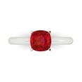 thumbnail image 1 of Solitaire Engagement Ring for Women - 1.5ct Simulated Ruby in 18K White Gold Promise Ring, 1 of 6