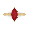 thumbnail image 1 of Solitaire Engagement Ring for Women - 1.5ct Simulated Ruby in 18K Yellow Gold Promise Ring, 1 of 6