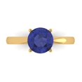thumbnail image 1 of Solitaire Engagement Ring for Women - 1.5ct Simulated Tanzanite in 18K Yellow Gold Promise Ring, 1 of 6