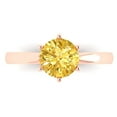 thumbnail image 1 of Solitaire Engagement Ring for Women - 1.5ct Simulated Yellow Diamond in 14K Rose Gold Promise Ring, 1 of 6