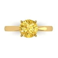 thumbnail image 1 of Solitaire Engagement Ring for Women - 1.5ct Simulated Yellow Diamond in 18K Yellow Gold Promise Ring, 1 of 6