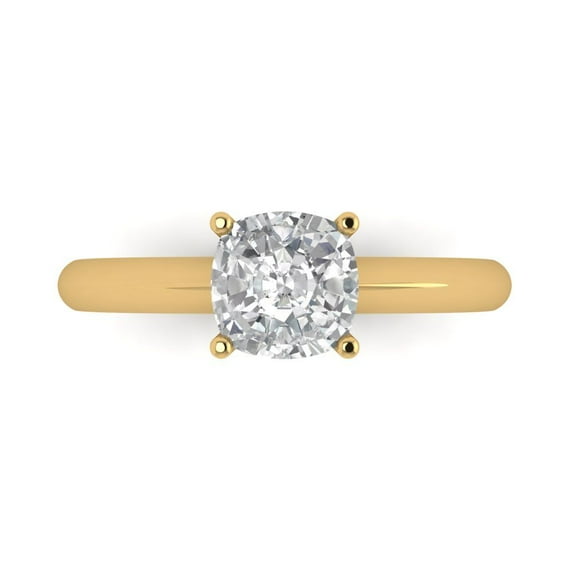 Solitaire Engagement Ring for Women - 1.5ct White Sapphire in 14K Yellow Gold Promise Ring