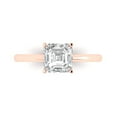 thumbnail image 1 of Solitaire Engagement Ring for Women - 1.5ct White Sapphire in 18K Rose Gold Promise Ring, 1 of 6