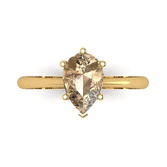 Solitaire Engagement Ring for Women - 1.5ct Yellow Moissanite in 14K Yellow Gold Promise Ring