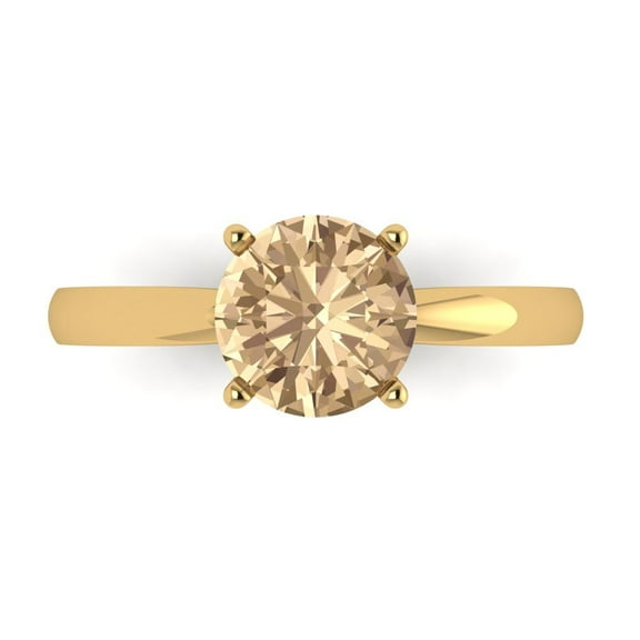 Solitaire Engagement Ring for Women - 1.5ct Yellow Moissanite in 18K Yellow Gold Promise Ring