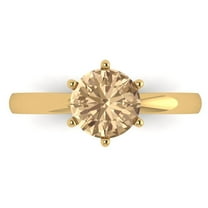 Solitaire Engagement Ring for Women - 1.5ct Yellow Moissanite in 18K Yellow Gold Promise Ring